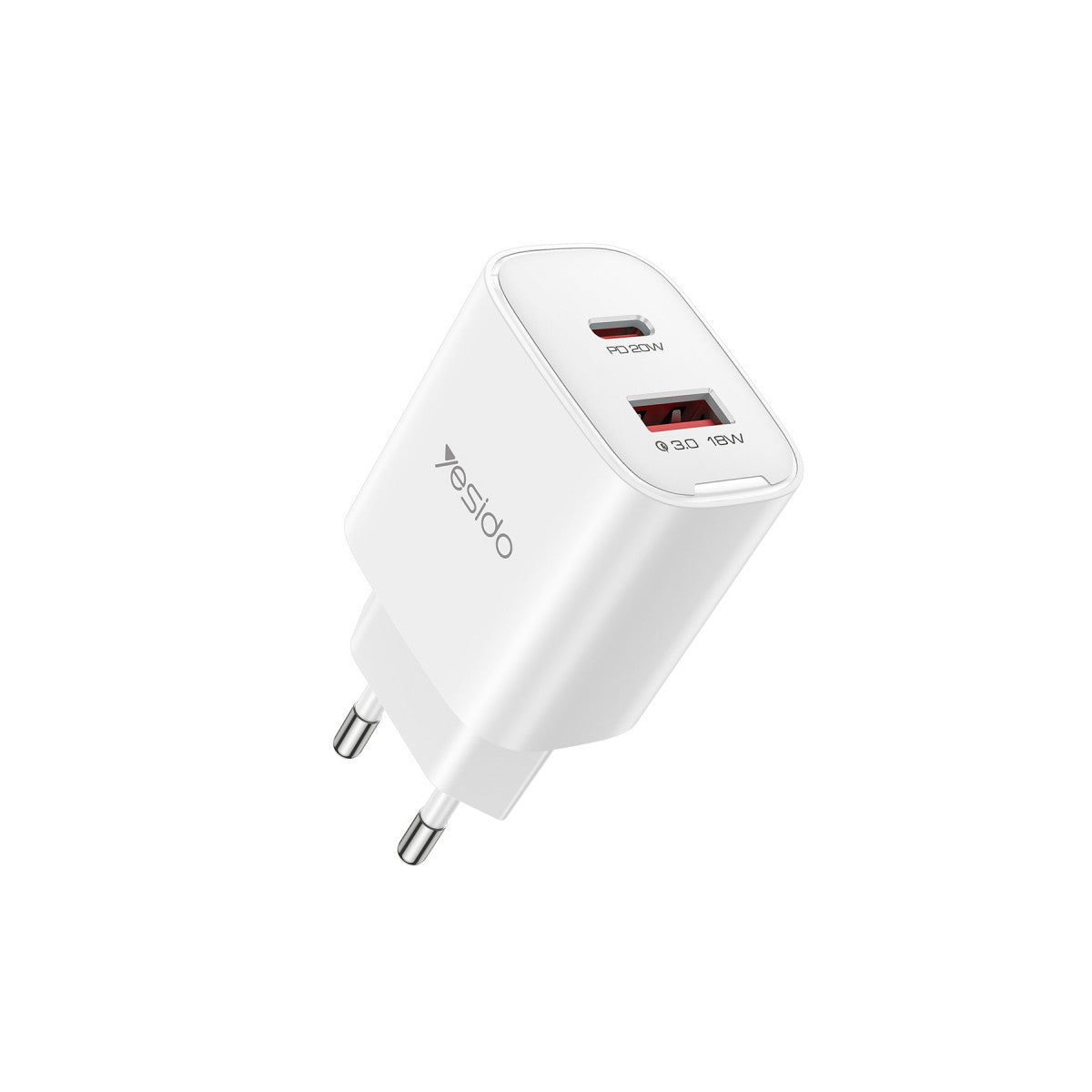 Yesido YC02E 20W Type-C ve 18W QC 3.0 USB Çıkışlı PD Hızlı Şarj Cihazı
